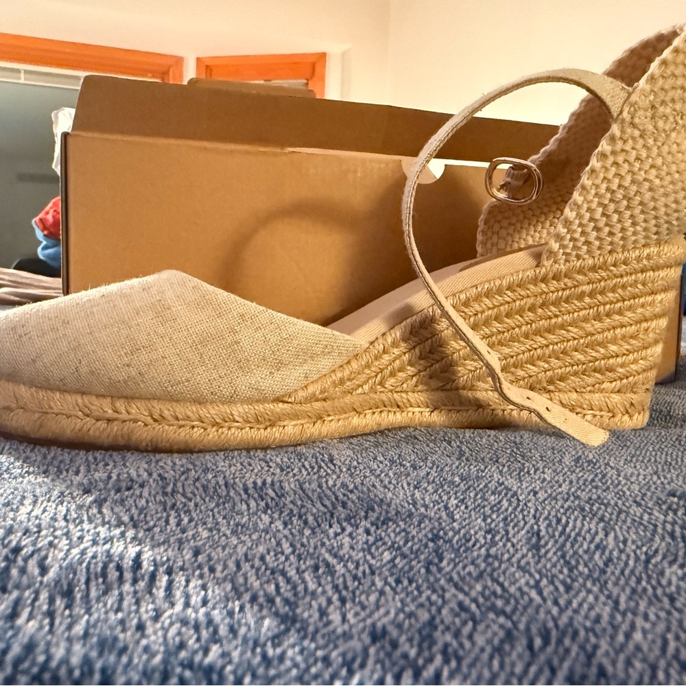 J. Crew Factory Ankle-strap espadrille wedges Size 10 - Picture 15 of 17